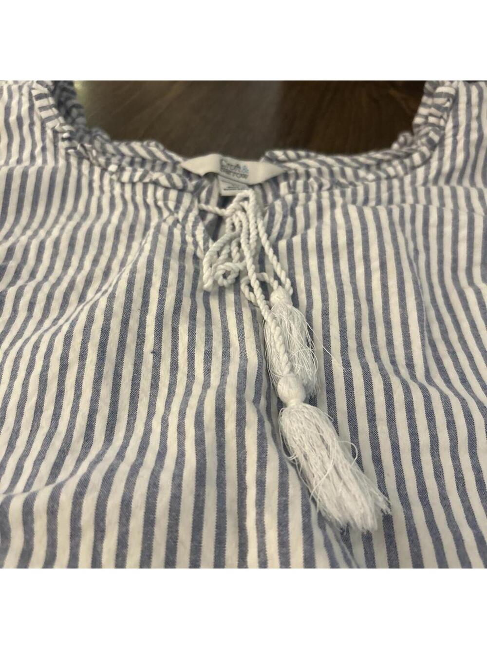 Croft Barrow Women's Blue and White Vests-tanks-cami